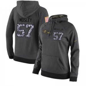 NFL Women\'s Nike Baltimore Ravens #57 C.J. Mosley Stitched Black Anthracite Salute to Service Player Performance Hoodie
