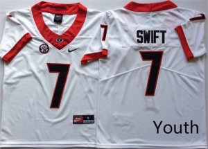Georgia Bulldogs #7 D\'Andre Swift White Youth Nike College Football Jersey