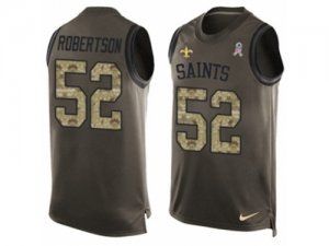 Mens Nike New Orleans Saints #52 Craig Robertson Limited Green Salute to Service Tank Top NFL Jersey