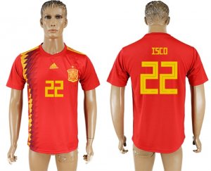 Spain 22 ISCO Home 2018 FIFA World Cup Thailand Soccer Jersey