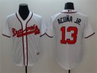 Atlanta Braves #13 Ronald Acuna Jr. White Cool Base Jersey