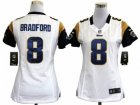 Nike Women St. Louis Rams #8 Sam Bradford white Jerseys