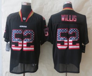 Nike San Francisco 49ers #52 Willis Black Jerseys(USA Flag Fashion Elite)