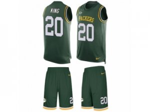 Mens Nike Green Bay Packers #20 Kevin King Limited Green Tank Top Suit NFL Jersey