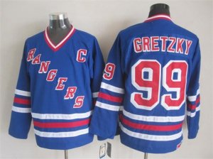 NHL New York Rangers #99 Wayne Gretzky blue jerseys(New vintage retro)