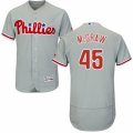 Men's Majestic Philadelphia Phillies #45 Tug McGraw Grey Flexbase Authentic Collection MLB Jersey