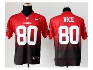 Nike jerseys san francisco 49ers #80 jerry rice red-grey[Elite II drift fashion]