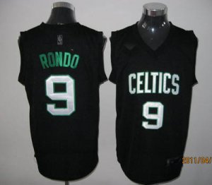 nba boston celtics #9 rondo black[white number]