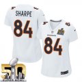 Women Nike Denver Broncos #84 Shannon Sharpe White Super Bowl 50 Stitched NFL Game Event Jersey