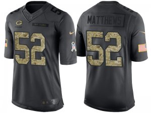 Nike Green Bay Packers #52 Clay Matthews Mens Stitched Black NFL Salute to Service Limited Jerseys
