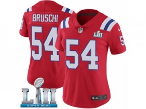 Women Nike New England Patriots #54 Tedy Bruschi Red Alternate Vapor Untouchable Limited Player Super Bowl LII NFL Jersey