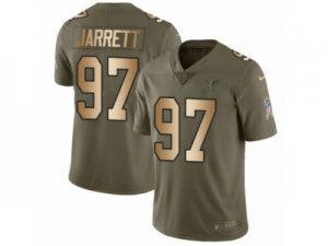 Men Nike Atlanta Falcons #97 Grady Jarrett Limited Olive Gold 2017 Salute to Service NFL Jersey