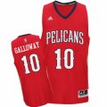 Mens Adidas New Orleans Pelicans #10 Langston Galloway Swingman Red Alternate NBA Jersey