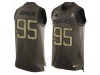 Mens Nike Carolina Panthers #95 Charles Johnson Limited Green Salute to Service Tank Top NFL Jersey