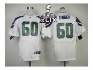 2015 Super Bowl XLIX Nike seattle seahawks #60 unger white jerseys[Elite]