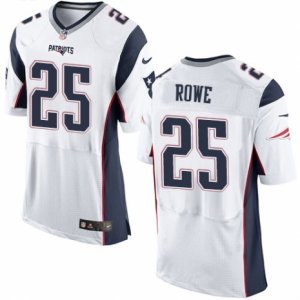 Mens Nike New England Patriots #25 Eric Rowe Elite White NFL Jersey