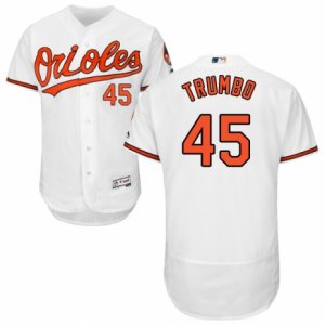 Men\'s Majestic Baltimore Orioles #45 Mark Trumbo White Flexbase Authentic Collection MLB Jersey