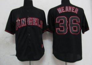 mlb los angeles angels #36 weaver black fashion