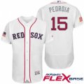 Men Boston Red Sox #15 Dustin Pedroia White Stars & Stripes 2016 Independence Day Flex Base Jersey
