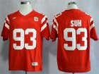 Nebraska Cornhuskers #93 Ndamukong Suh Red College Football Jersey