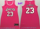 Lakers #23 LeBron James Pink Women Nike Swingman Jersey