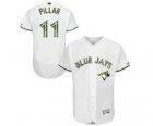 Mens Majestic Toronto Blue Jays #11 Kevin Pillar Authentic White 2016 Memorial Day Fashion Flex Base MLB Jersey