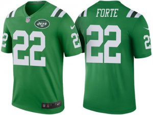 Mens New York Jets #22 Matt Forte Green Color Rush Legend Jersey