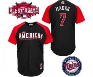 mlb 2015 all star jerseys minnesota twins #7 mauer black