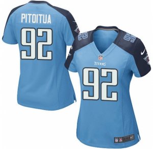 Women\'s Nike Tennessee Titans #92 Ropati Pitoitua Game Light Blue Team Color NFL Jersey