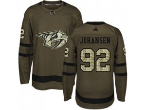 Youth Adidas Nashville Predators #92 Ryan Johansen Green Salute to Service Stitched NHL Jersey