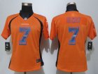 Women New Nike Denver Broncos #7 Elway Orange Strobe Jerseys