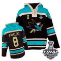 Mens Old Time Hockey San Jose Sharks #8 Joe Pavelski Authentic Black Sawyer Hooded Sweatshirt 2016 Stanley Cup Final Bound