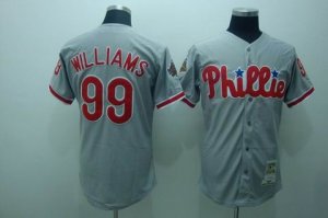 mlb philadelphia phillies #99 williams m&n grey