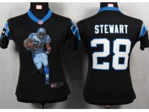 Nike Women carolina panthers #28 stewart black Portrait Fashion Game Jerseys