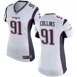 Women Nike New England Patriots #91 Jamie Collins white jerseys
