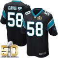 Youth Nike Panthers #58 Thomas Davis Sr Black Team Color Super Bowl 50 Stitched Jersey