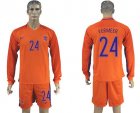 Holland #24 Vermeer Home Long Sleeves Soccer Country Jersey