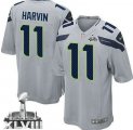 Nike Seattle Seahawks #11 Percy Harvin Grey Alternate Super Bowl XLVIII NFL Game Jersey