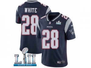 Youth Nike New England Patriots #28 James White Navy Blue Team Color Vapor Untouchable Limited Player Super Bowl LII NFL Jersey