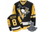 Mens CCM Pittsburgh Penguins #8 Mark Recchi Authentic Black Throwback 2017 Stanley Cup Champions NHL Jersey
