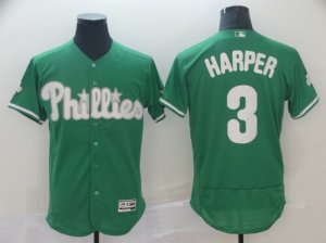 Phillies #3 Bryce Harper Green Flexbase Jersey