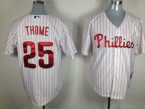 mlb philadelphia phillies #25 thome white[red strip]