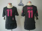 2013 Super Bowl XLVII Women NEW NFL San Francisco 49ers #11 Smith Black (breast cancer awareness)