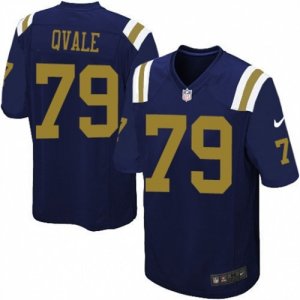 Mens Nike New York Jets #79 Brent Qvale Game Navy Blue Alternate NFL Jersey