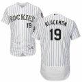 Men's Majestic Colorado Rockies #19 Charlie Blackmon White Flexbase Authentic Collection MLB Jersey