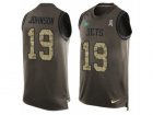 Mens Nike New York Jets #19 Keyshawn Johnson Limited Green Salute to Service Tank Top NFL Jersey