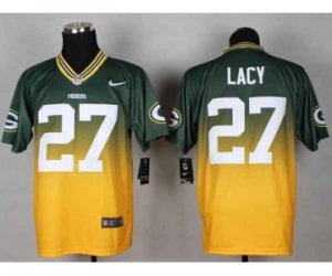 Nike jerseys green bay packers #27 eddie lacy green-yellow[Elite drift fashion][second version]