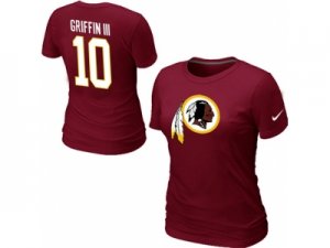 Women Nike Washington Redskins #10 Robert Griffin III Name & Number T-Shirt Red