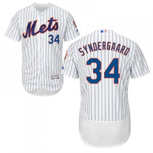 2016 Men New York Mets #34 Noah Syndergaard Majestic White Flexbase Authentic Collection Player Jersey