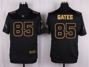 Nike San Diego Chargers #85 Antonio Gates Black Pro Line Gold Collection Jersey(Elite)